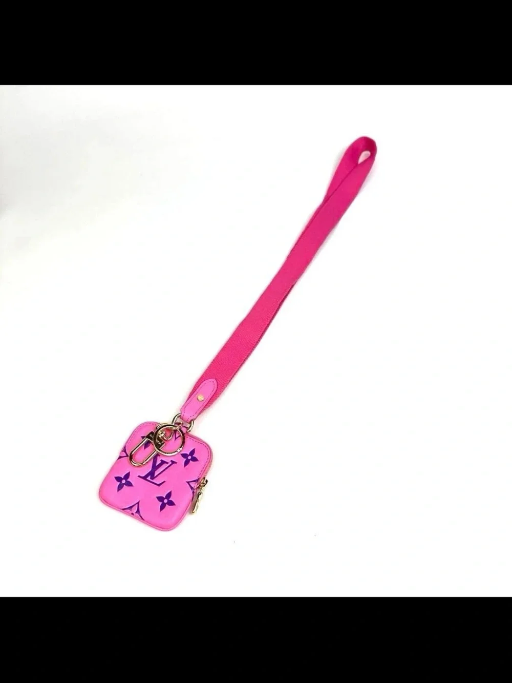 Louis Vuitton Hot Pink Monogram Square Coin purse with Strap